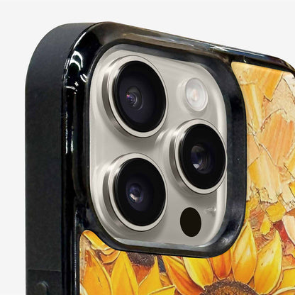 iPhone 16 Pro Case — Impressionist Sunflower Brushstroke Pattern Hundreds Of, Custom Printed Phone Case