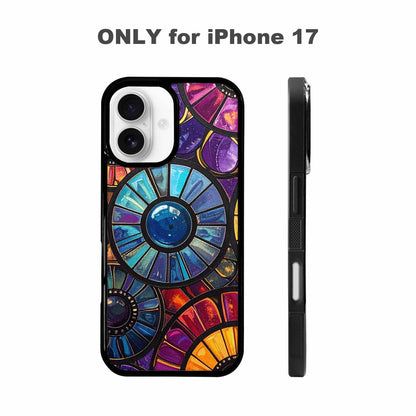 iPhone 17 Case — Iridescent Fantasy Sun Original Art, Custom Phone Case