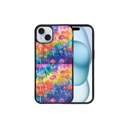 iPhone 15 Plus Case — Mushrooms Tie Dyemushrooms Pat, Personalized Phone Case