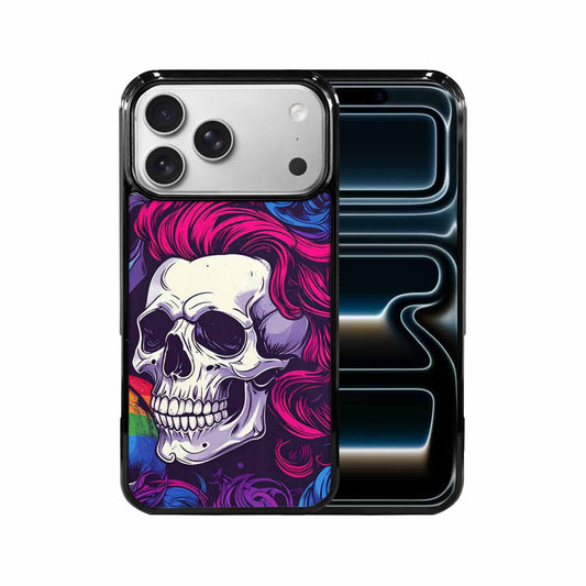 iPhone 17 Pro Max Case — Pride Flag Skulls Seamless Gothic Skulls, Custom Printed Phone Case