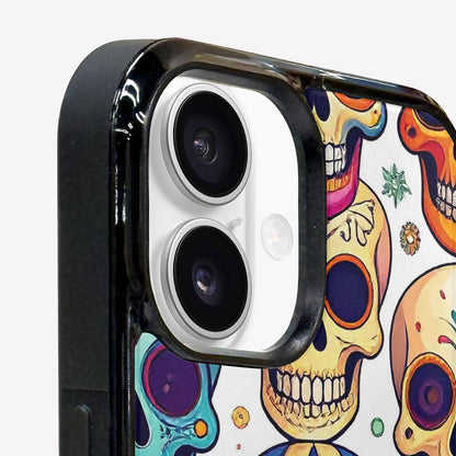 iPhone 16 Plus Case — Vibrant Skull Seamless, Custom Art Phone Cover