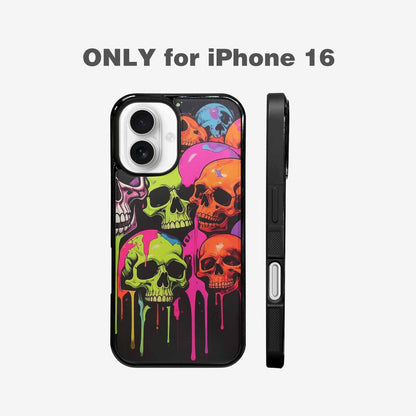 iPhone 16 Case — Vibrant Camo 1000\'s Of Skeletons Neon, Customized Protective Case