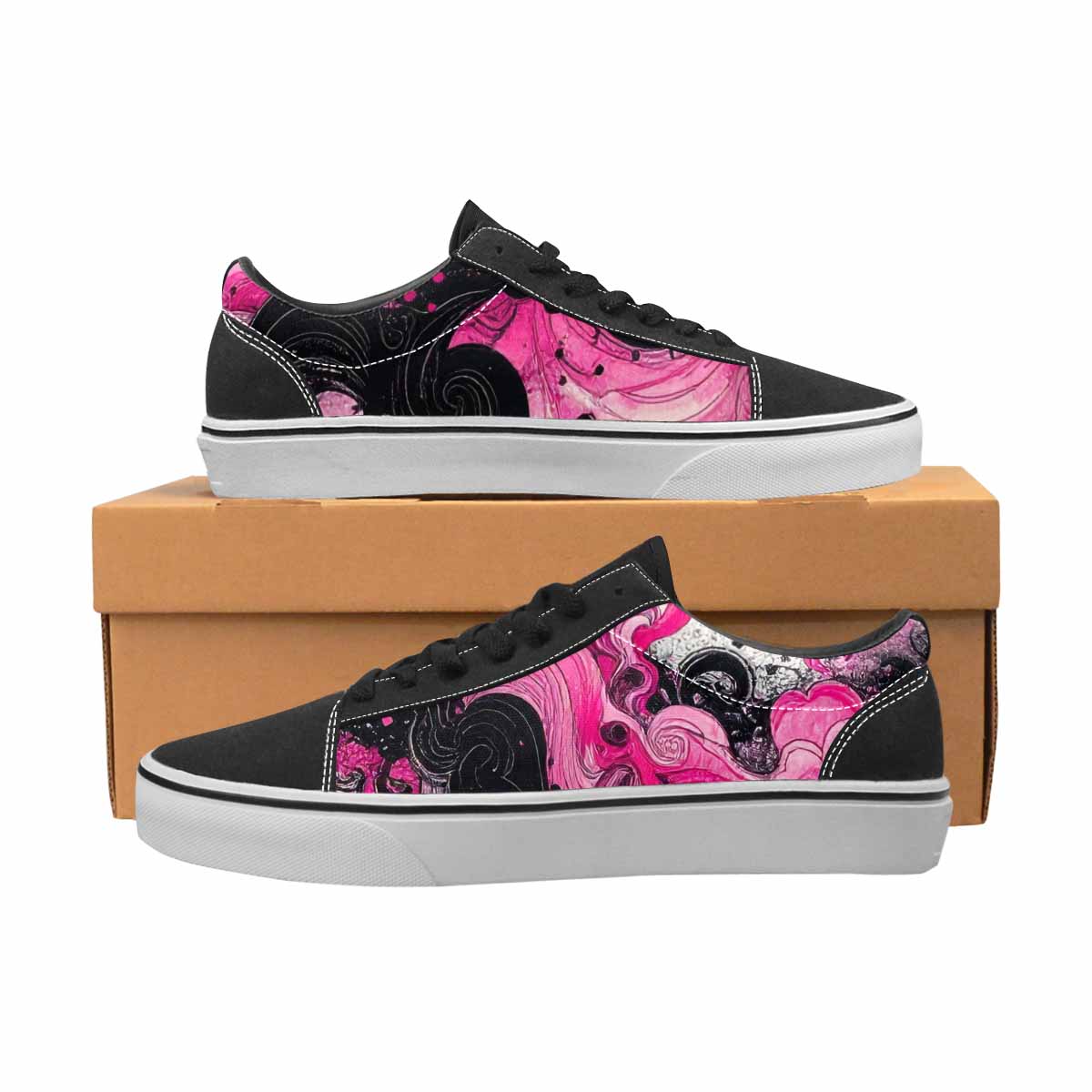 WOMEN'S Van Gogh Swirl Lace-Up Canvas Wallpaper Art Custom Sneakers