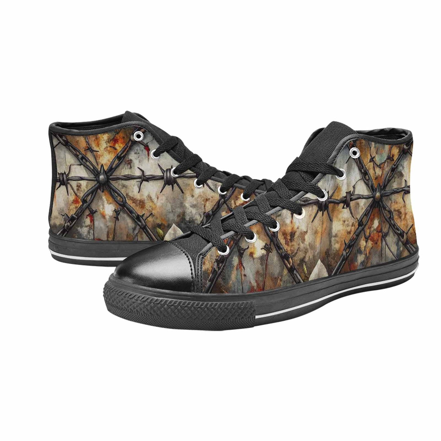 WOMEN'S Barbed Wire Chain High Top Canvas Dreamcore Sneakers
