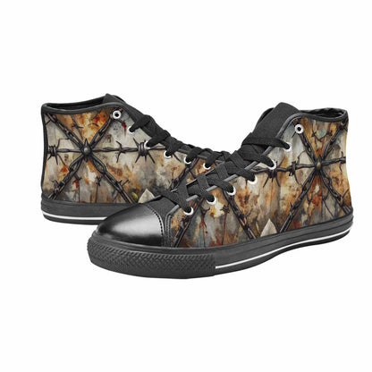 WOMEN'S Barbed Wire Chain High Top Canvas Dreamcore Sneakers