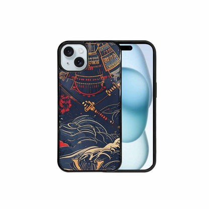iPhone 15 Plus Case — Samurai Art Repeat Pattern, Custom Made Phone Cover
