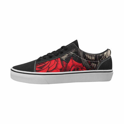 WOMEN'S Skulls Black & Red Ink Canvas Personalized Y2K Customized Sneakers