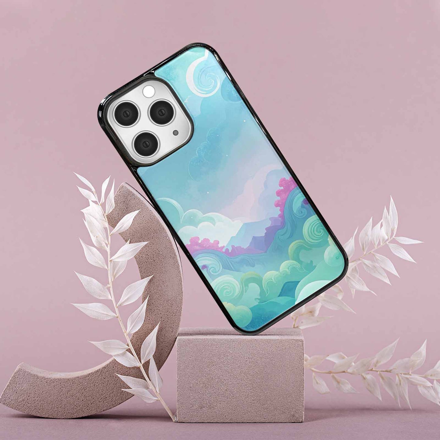 iPhone 15 Pro Max Case — Surrealist Dreamscape Illustration Pattern, Customized Protective Case