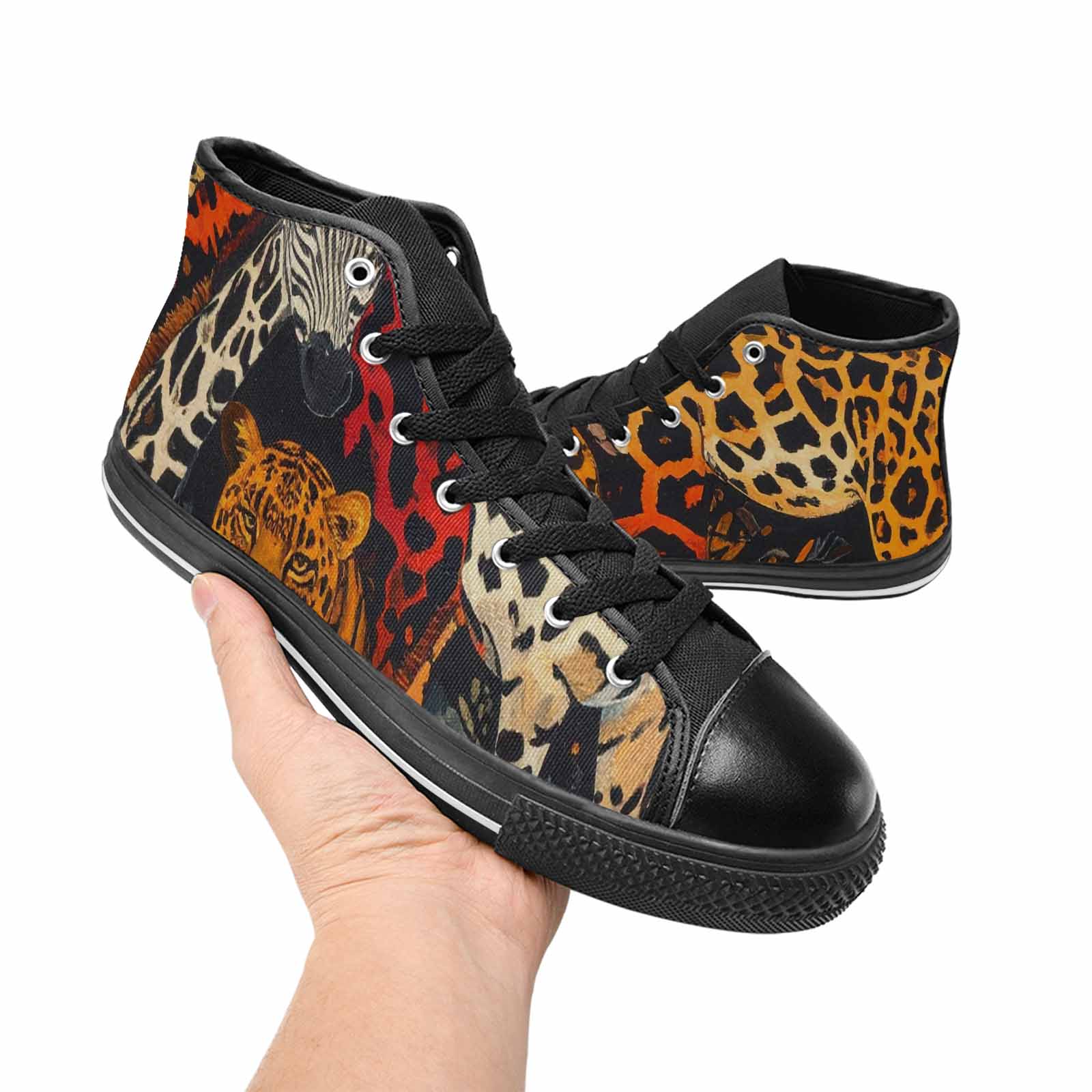MEN'S Animal Print High Top Canvas Y2K Custom Sneakers