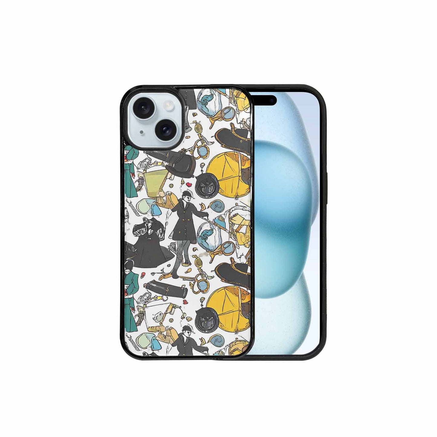 iPhone 15 Plus Case — Noir Spy Silhouette Pen Ink Noir, Custom Designed Case Cover