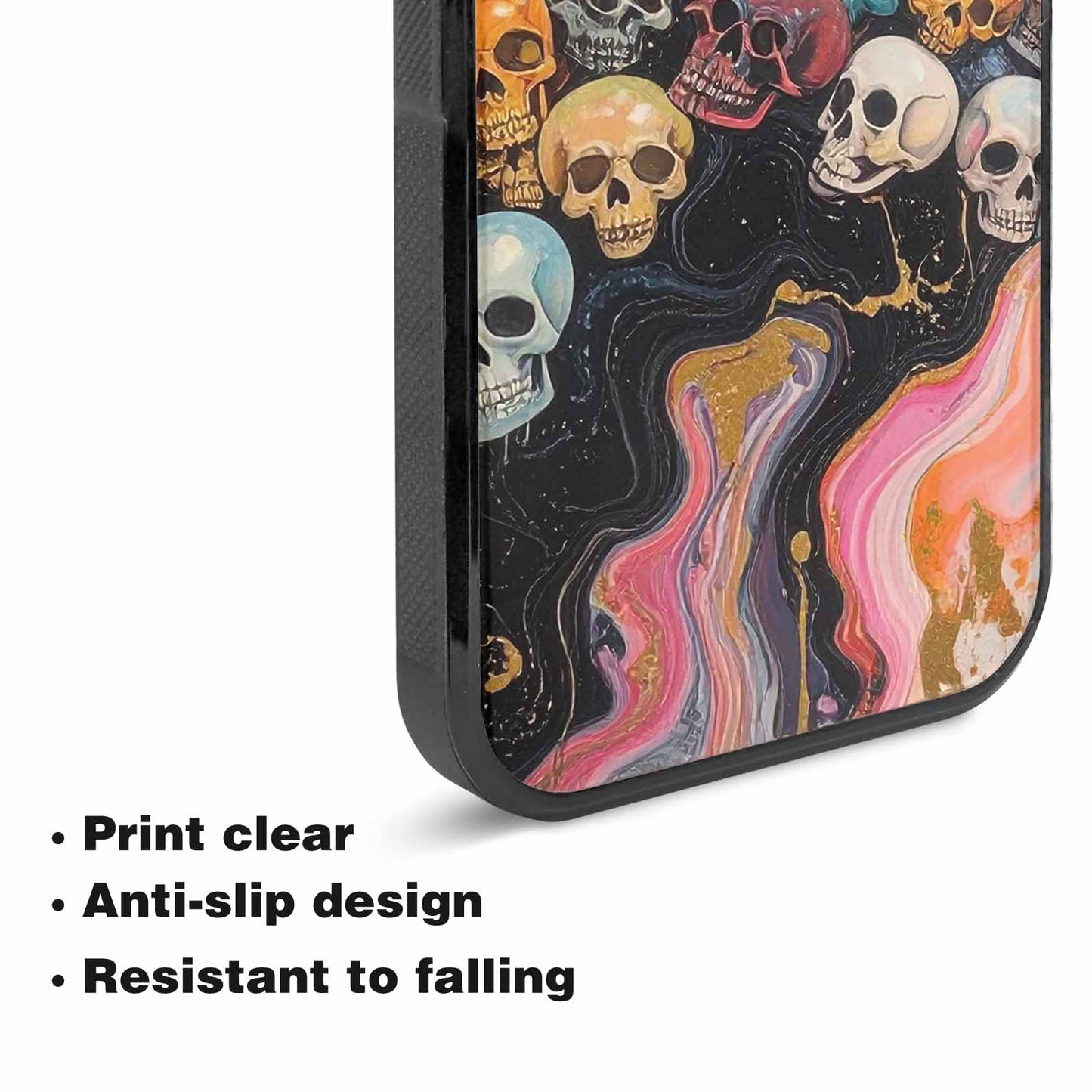 iPhone 15 Case — Skulls Marbleskulls Pattern, Custom Made Phone Cover