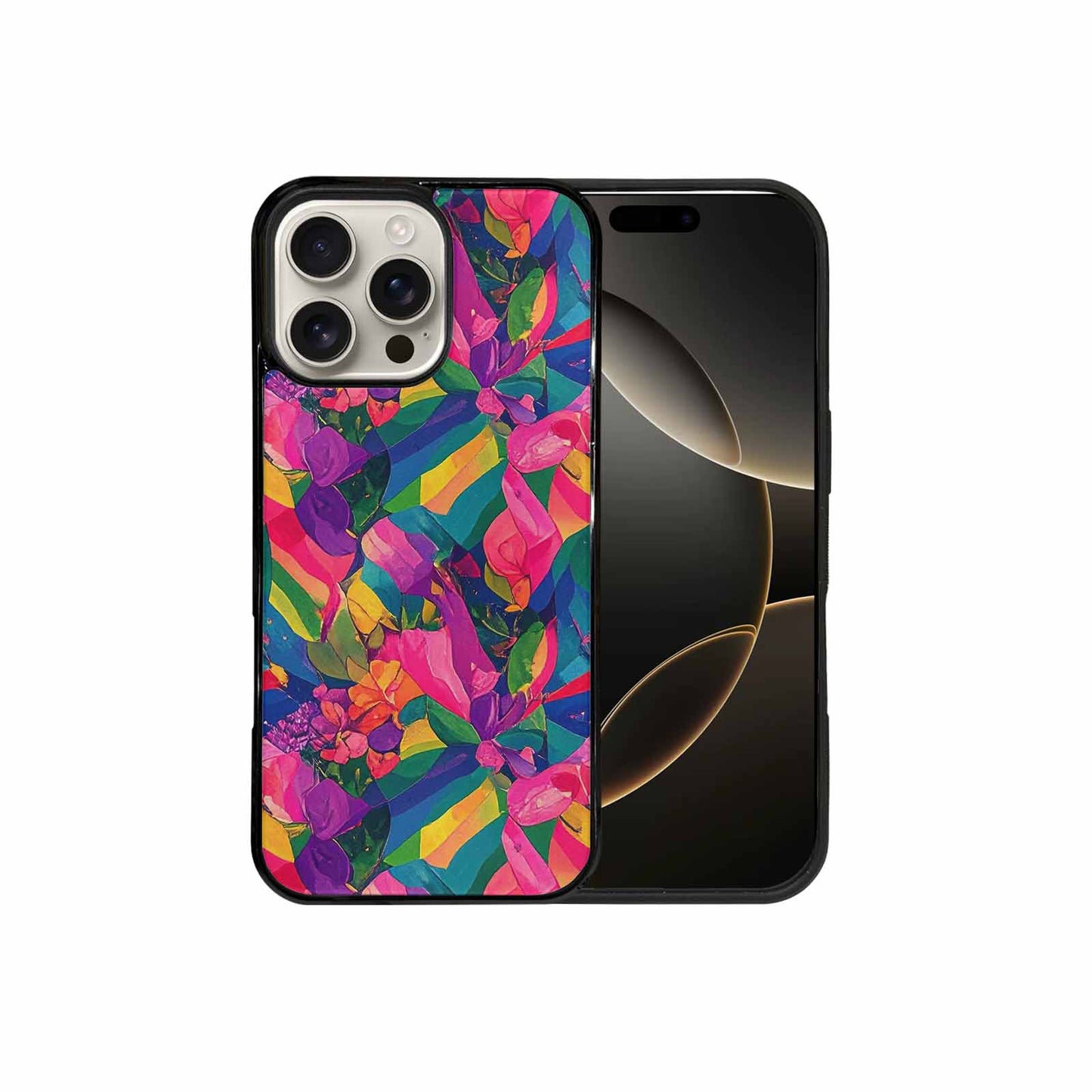 iPhone 16 Pro Max Case — Polysexual Flag Color Theme Small Rainbow, Customized Protective Case