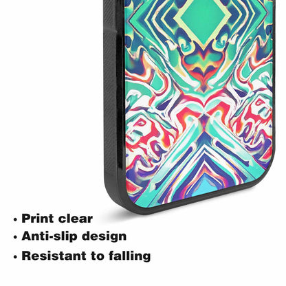 iPhone 15 Plus Case — Holographic Tribal Blaze, Custom Printed Phone Case