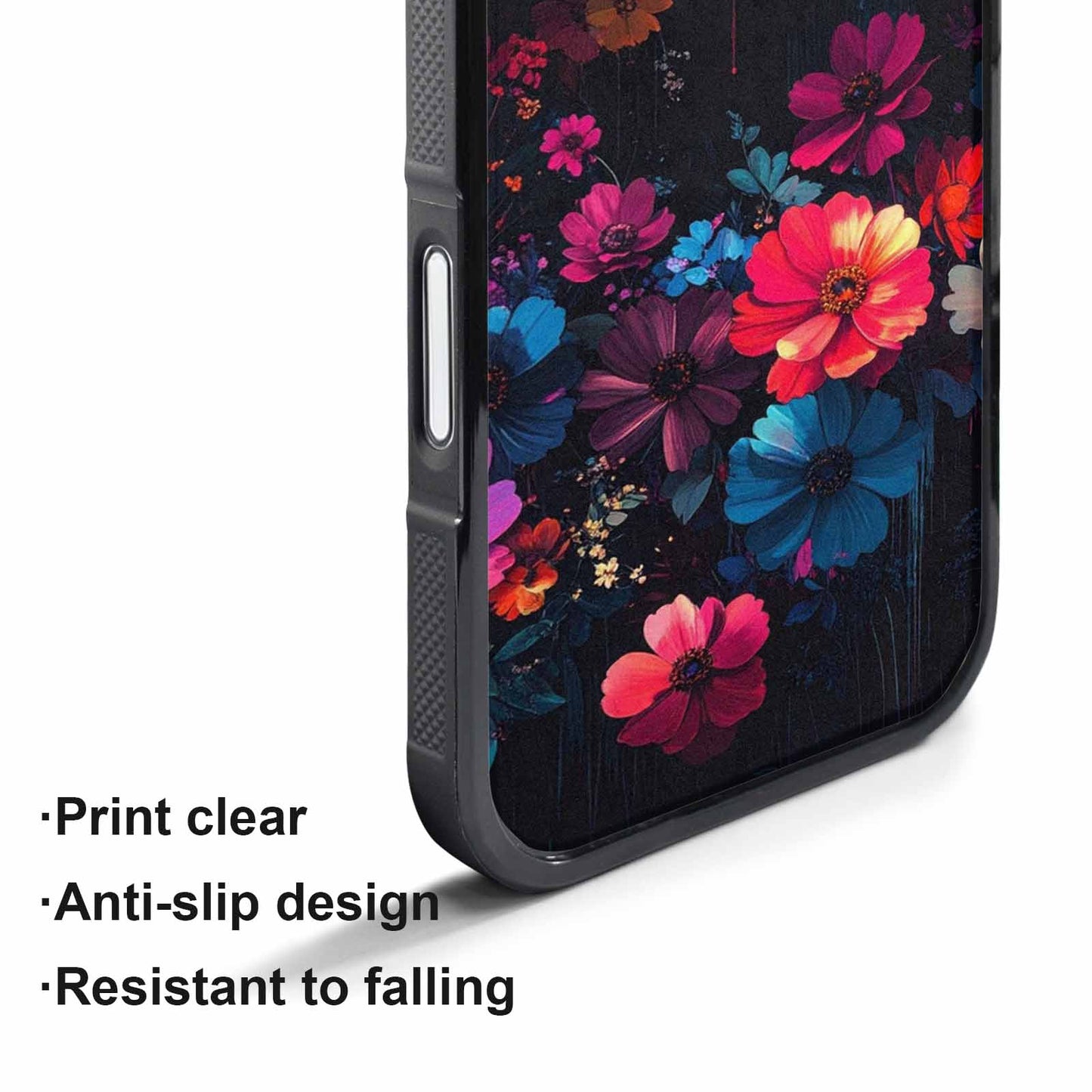 iPhone 17 Pro Max Case — Shadowy Glitch Floral Pattern Floral, Custom Phone Case
