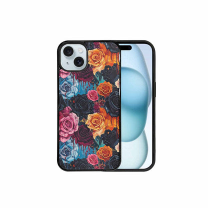 iPhone 15 Plus Case — Gothic Rose Gothic Roses Pattern Hundreds, Custom Phone Case
