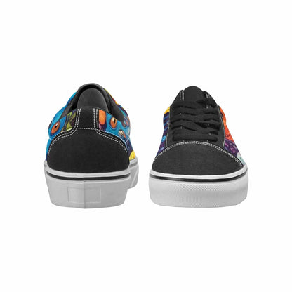 WOMEN'S Aliens  Tie Dye Lace-Up Canvas Vivid Custom Sneakers