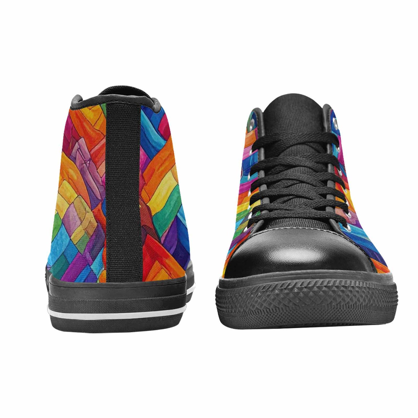 MEN'S Transgender Flag Color High Top Canvas Vivid Shoes