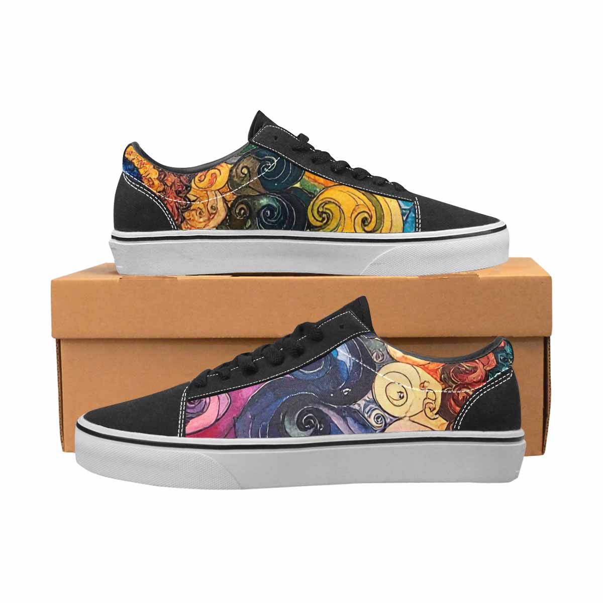 WOMEN'S Tie Lace-Up Canvas Kaleidoscope Sneakers
