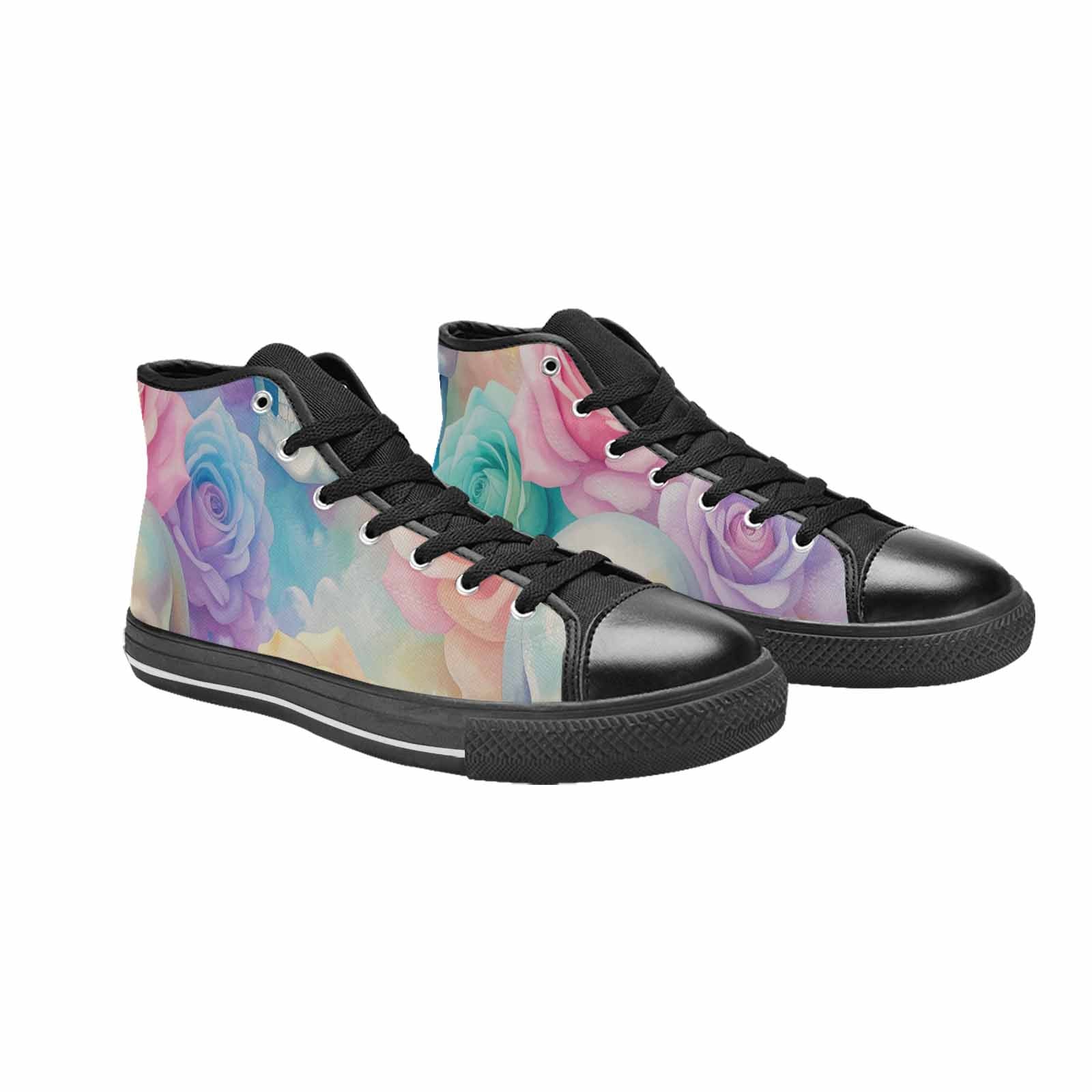 WOMEN'S Skulls Roses Candy Airbrush High Top Canvas Dark Academia Custom Sneakers