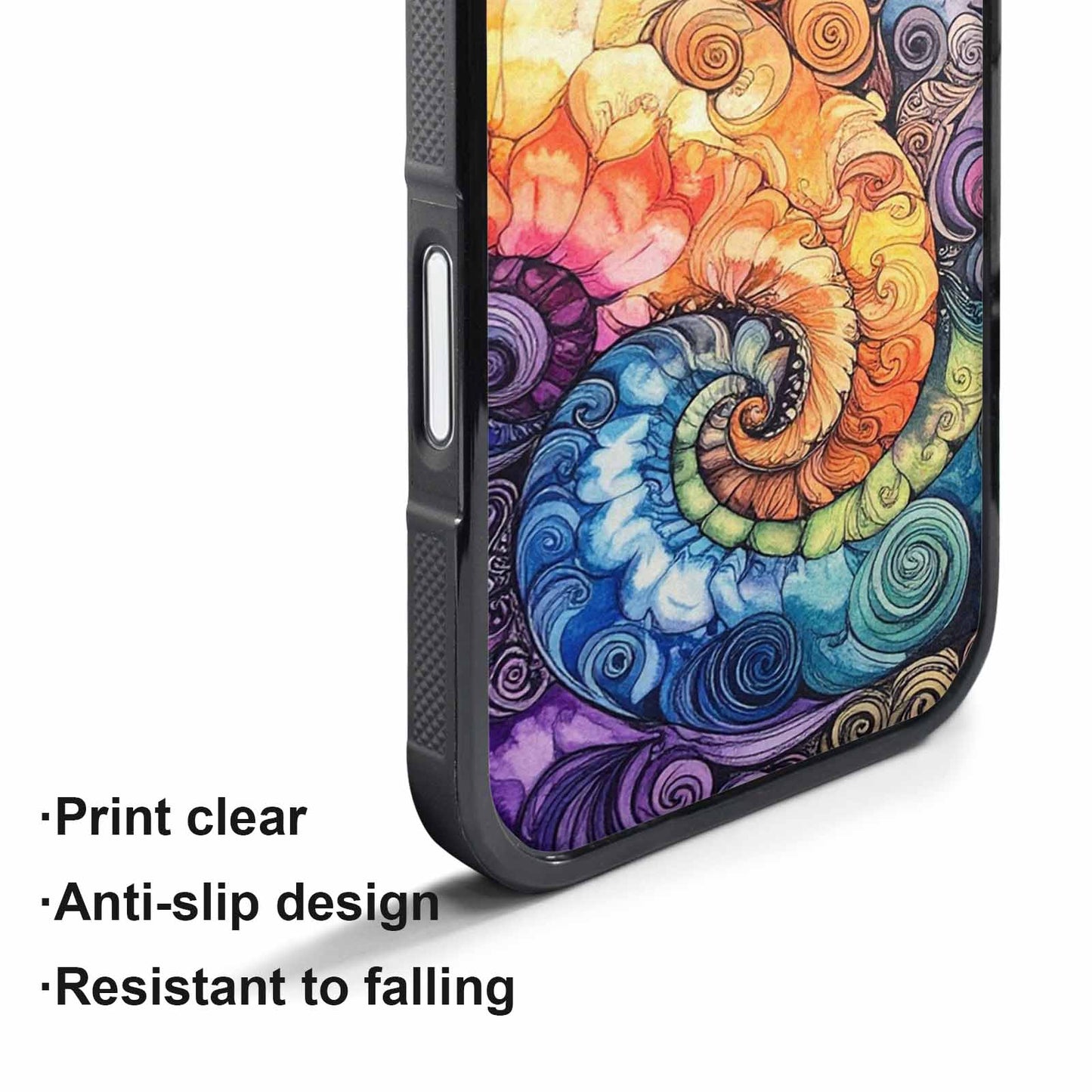 iPhone 17 Pro Case — Tie Dye Swirls Black White Tie, Unique Phone Case Design