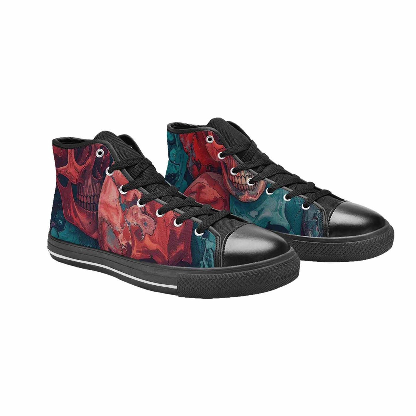 MEN'S Marble Skull High Top Canvas Y2K Shoes