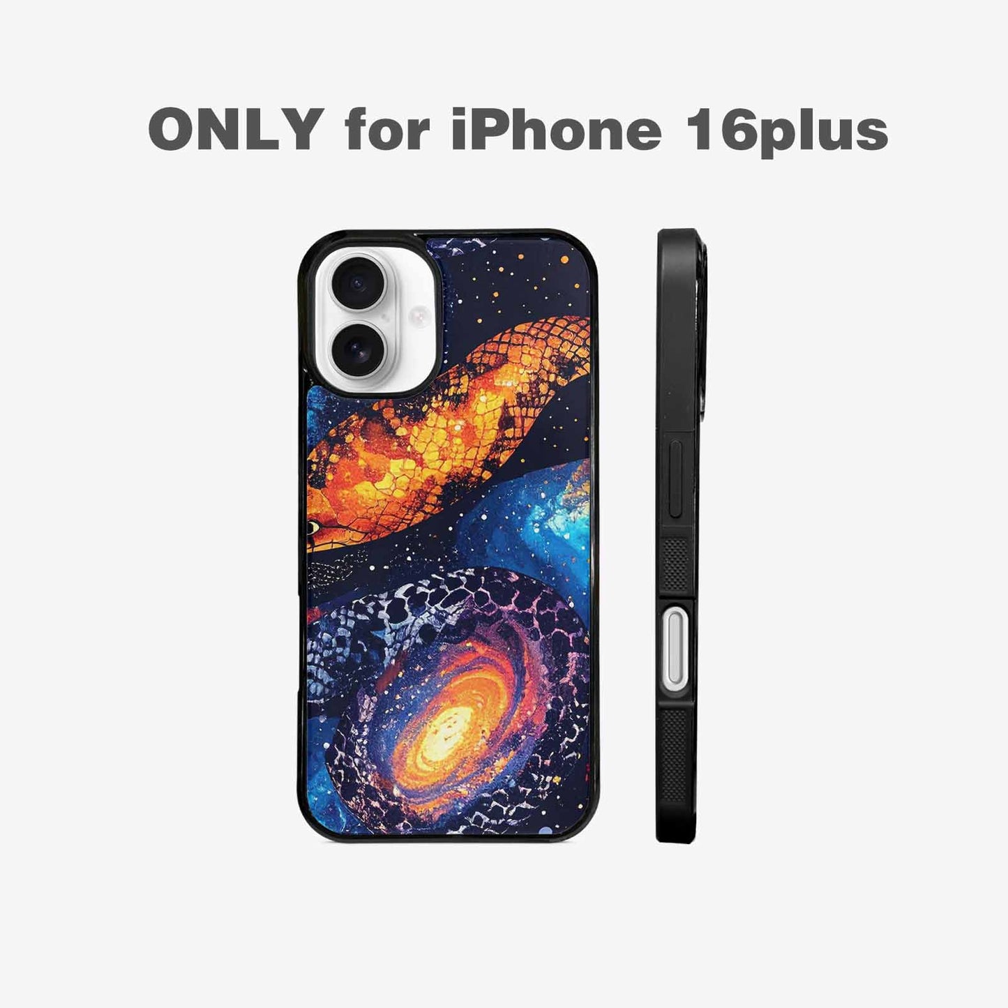 iPhone 16 Plus Case — Galaxy Snake Print Custom, Unique Phone Case Design