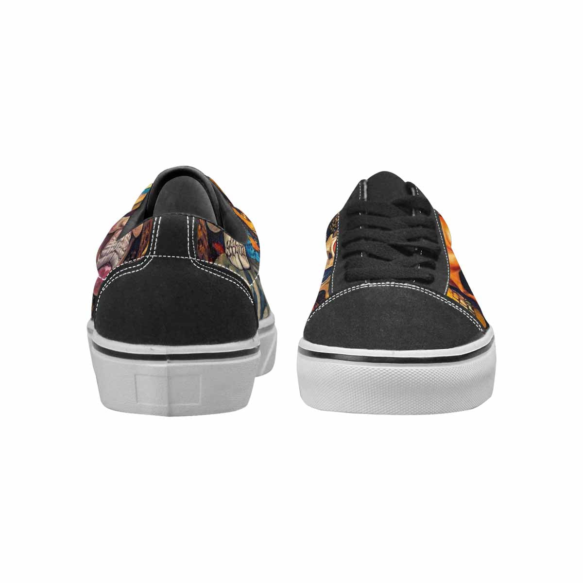 WOMEN'S Skulls × Animal Print Lace-Up Canvas Kaleidoscope Sneakers