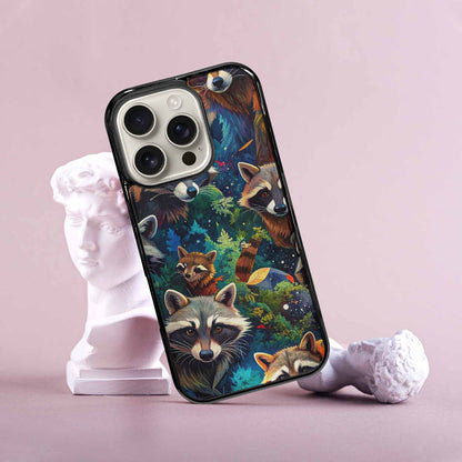 iPhone 16 Pro Case — Raccoon Bandit Raccoon Bandit Pattern Hundreds, Custom Print Case Cover