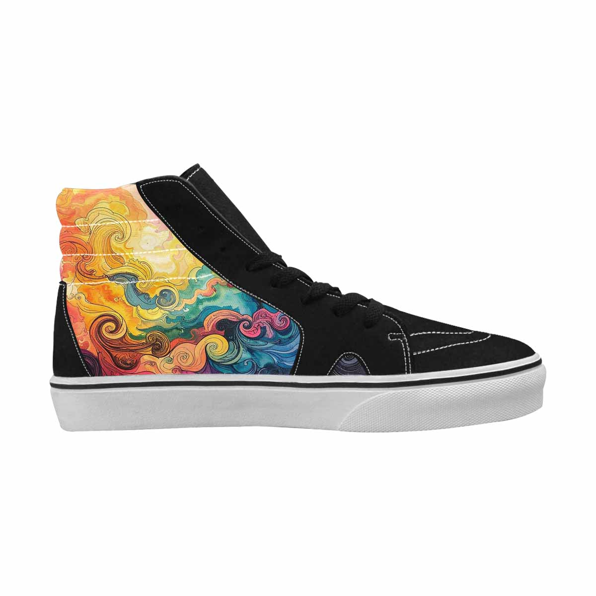 MEN'S Tie High Top Canvas Surreal Custom Shoes
