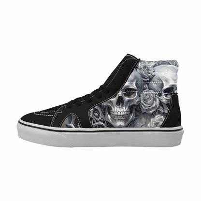 WOMEN'S Skulls Roses Chrome Airbrush High Top Canvas Surreal Sneakers