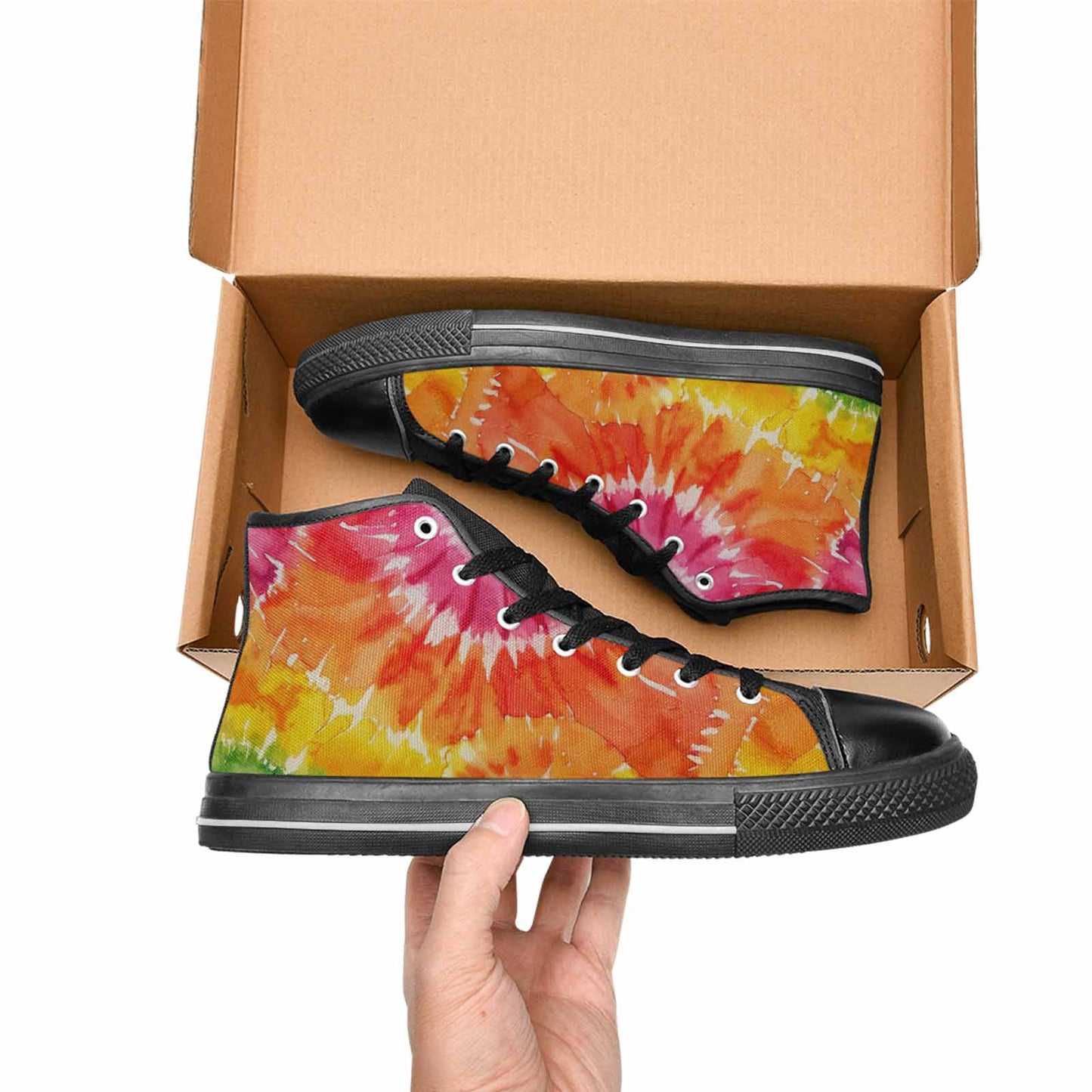 MEN'S Tie Dye - High Top Canvas Y2K Custom Sneakers
