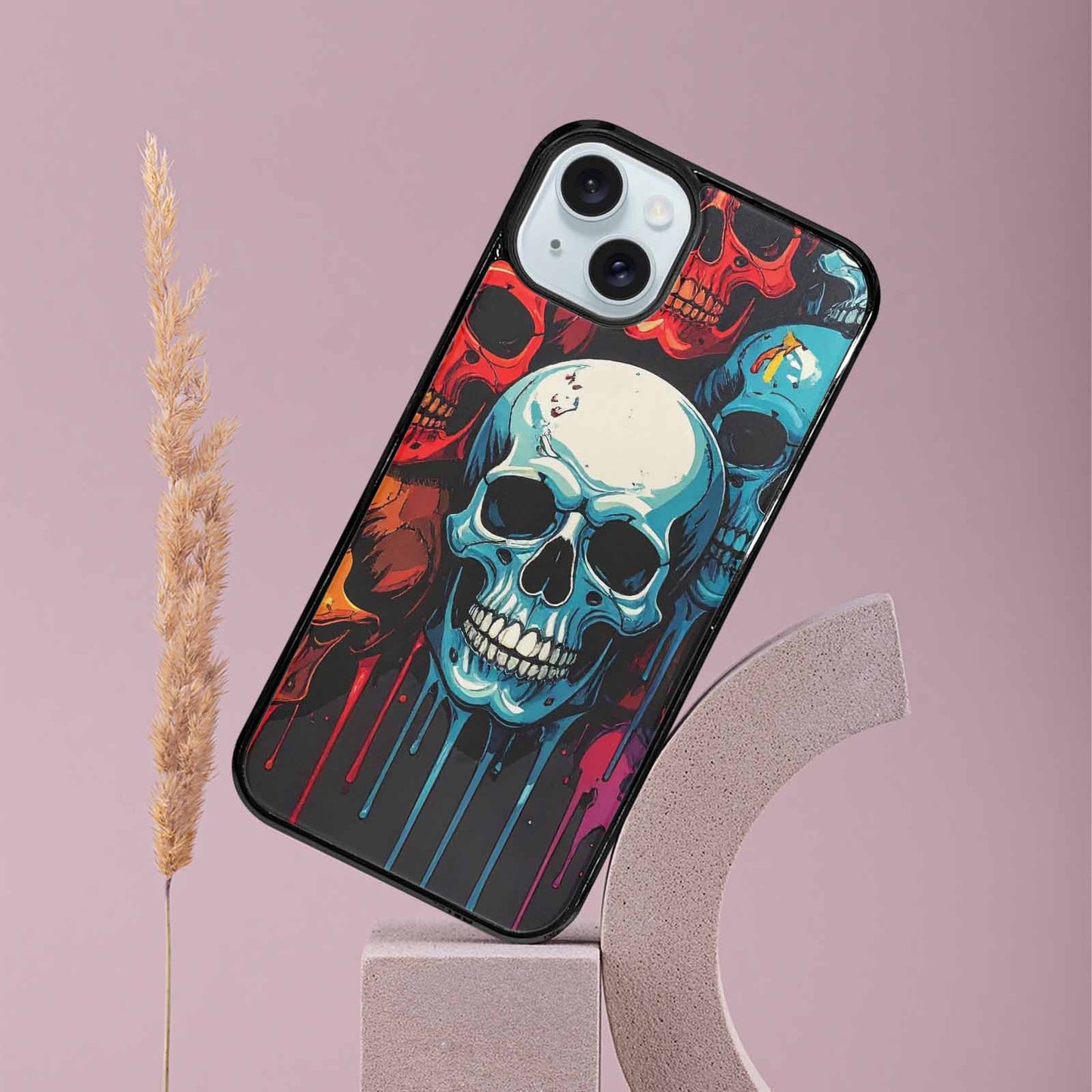 iPhone 15 Plus Case — Many Of Skulls Collage Overlapping Art, Custom Made Phone Cover