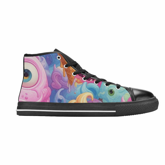 WOMEN'S Melting Icecream Cone Monster High Top Canvas Dreamcore Custom Sneakers