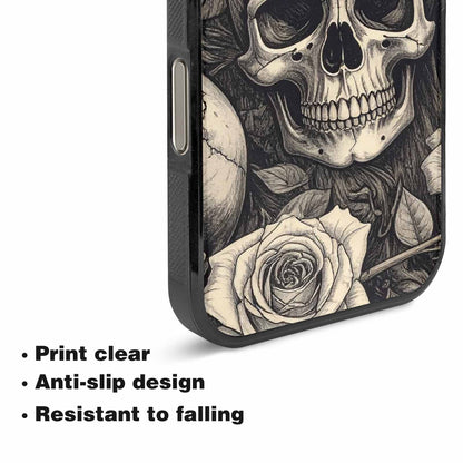 iPhone 16 Pro Case — 20 Skulls Overlapping Seamless Tileable Pattern, Custom Designed Case Cover