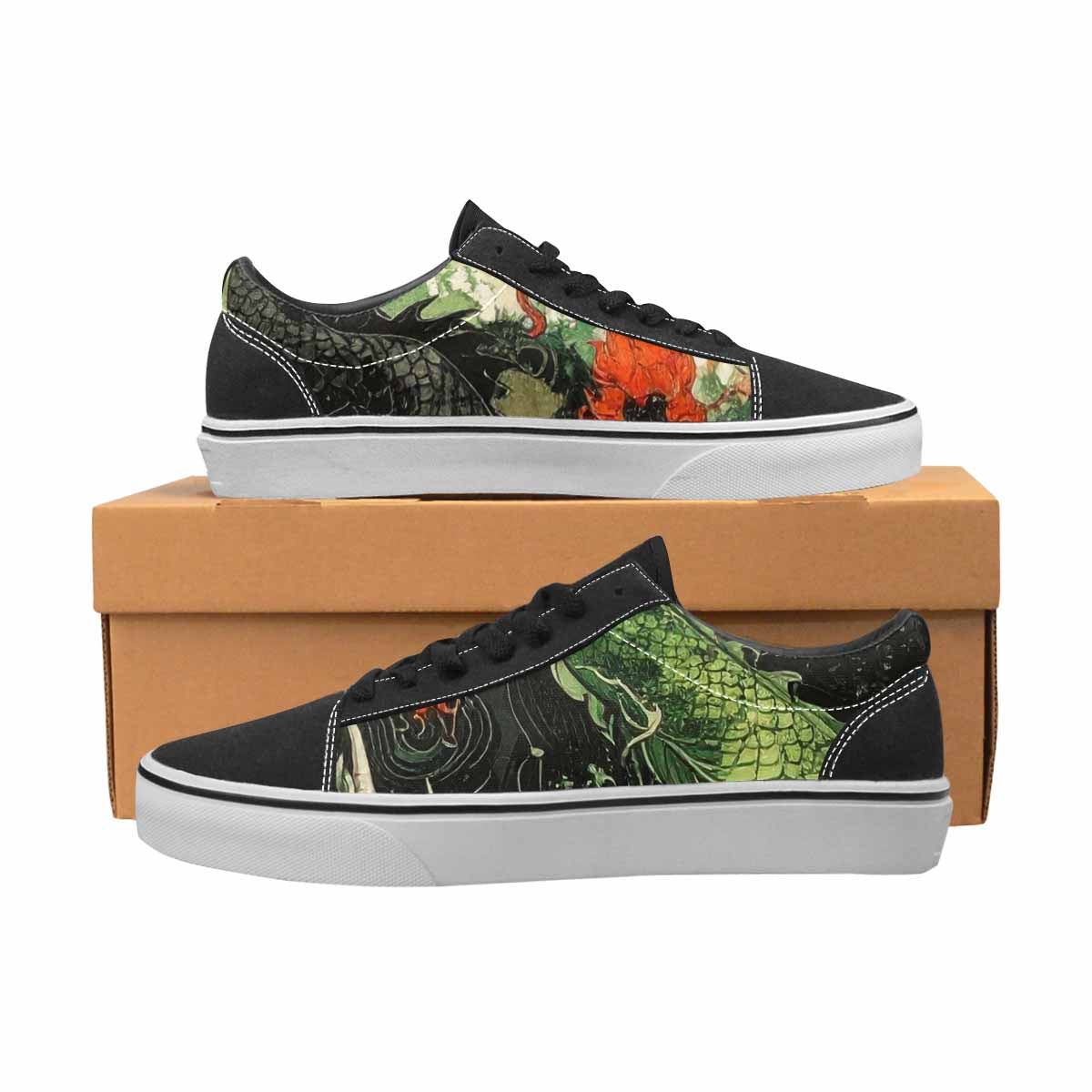 WOMEN'S Dragon Scale Lace-Up Canvas Kaleidoscope Sneakers