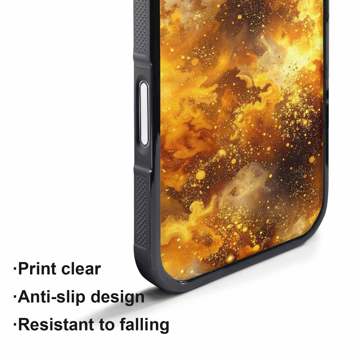 iPhone 17 Pro Max Case — Galaxy Art Golden Cosmic Galaxy Space, Custom Printed Phone Case