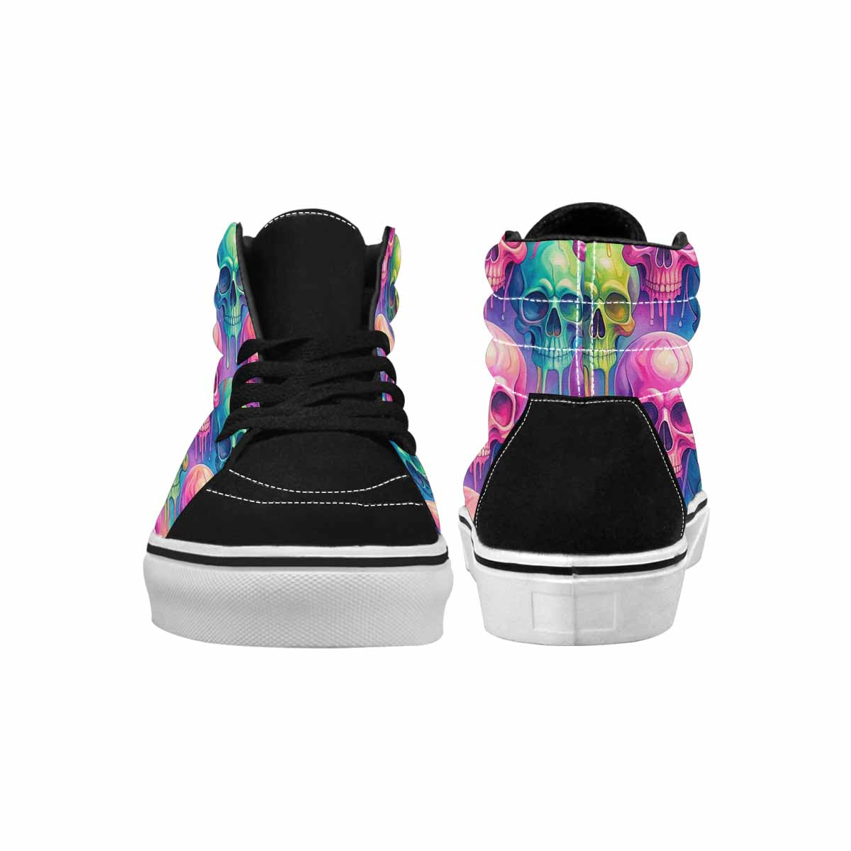 MEN'S Candy Color Dripping Skulls High Top Canvas Cottagecore Shoes
