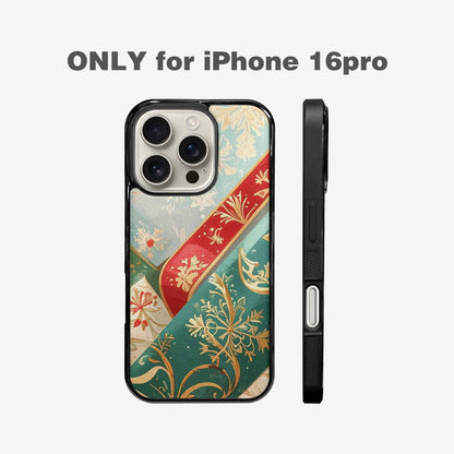 iPhone 16 Pro Case — Christmas Wrapping Paper Pattern Art Wallpaper, Custom Art Phone Cover