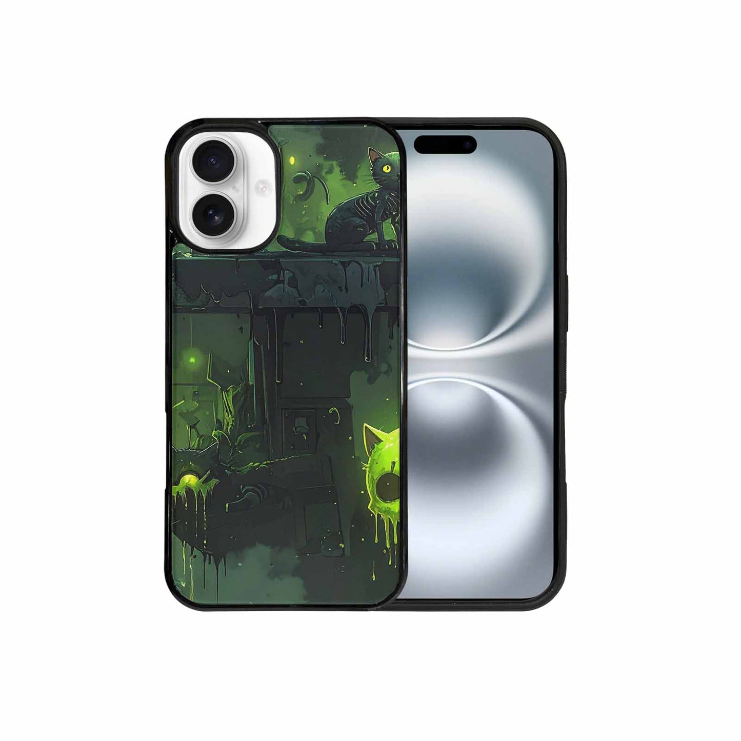 iPhone 16 Plus Case — Toxic Melting Skeleton Cats Small Toxic, Personalized Phone Case