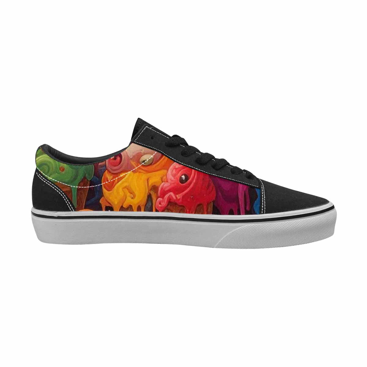 WOMEN'S Melting Ice Cream Monster Lace-Up Canvas Melting Art Custom Sneakers