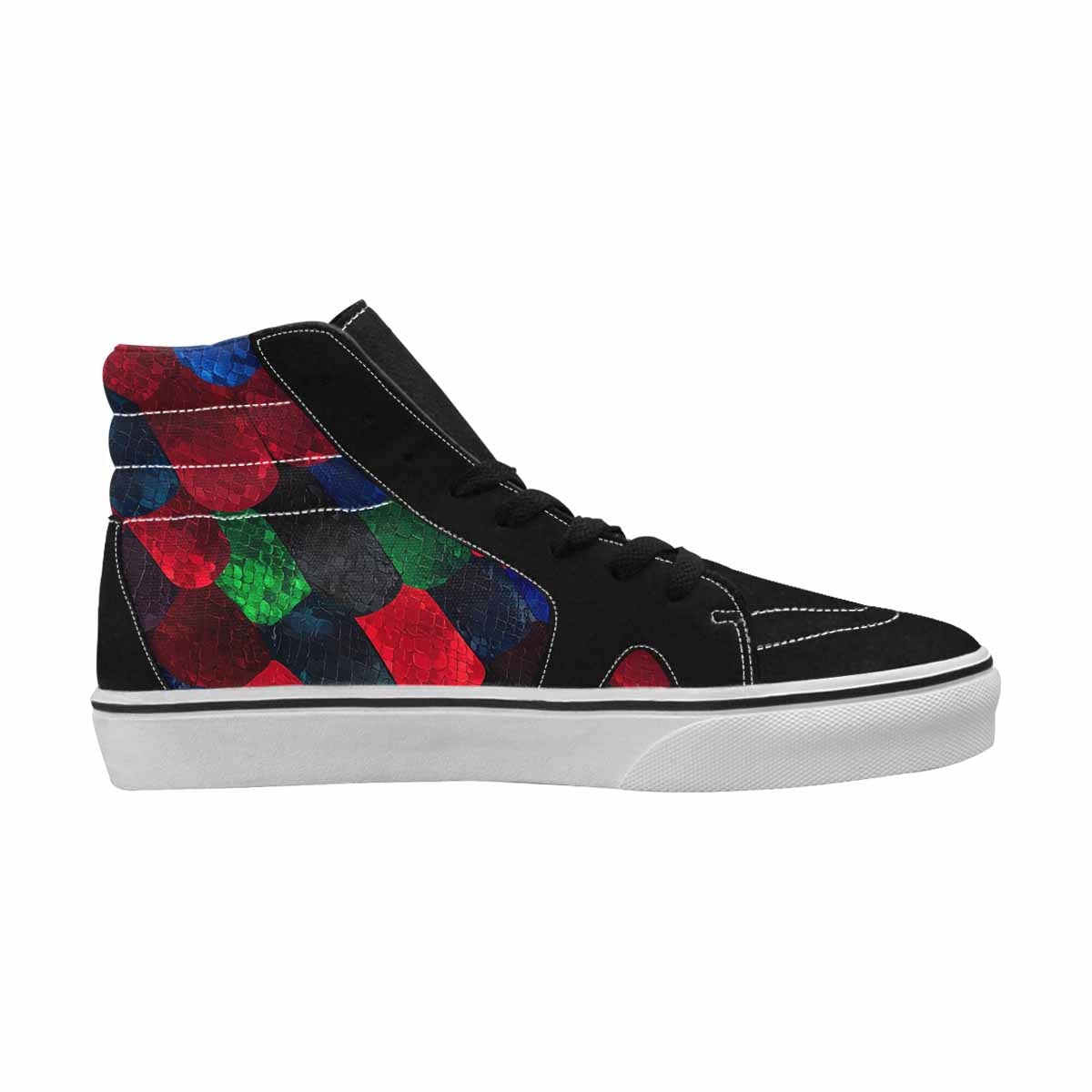 MEN'S Dark Snake Print High Top Canvas Y2K Sneakers