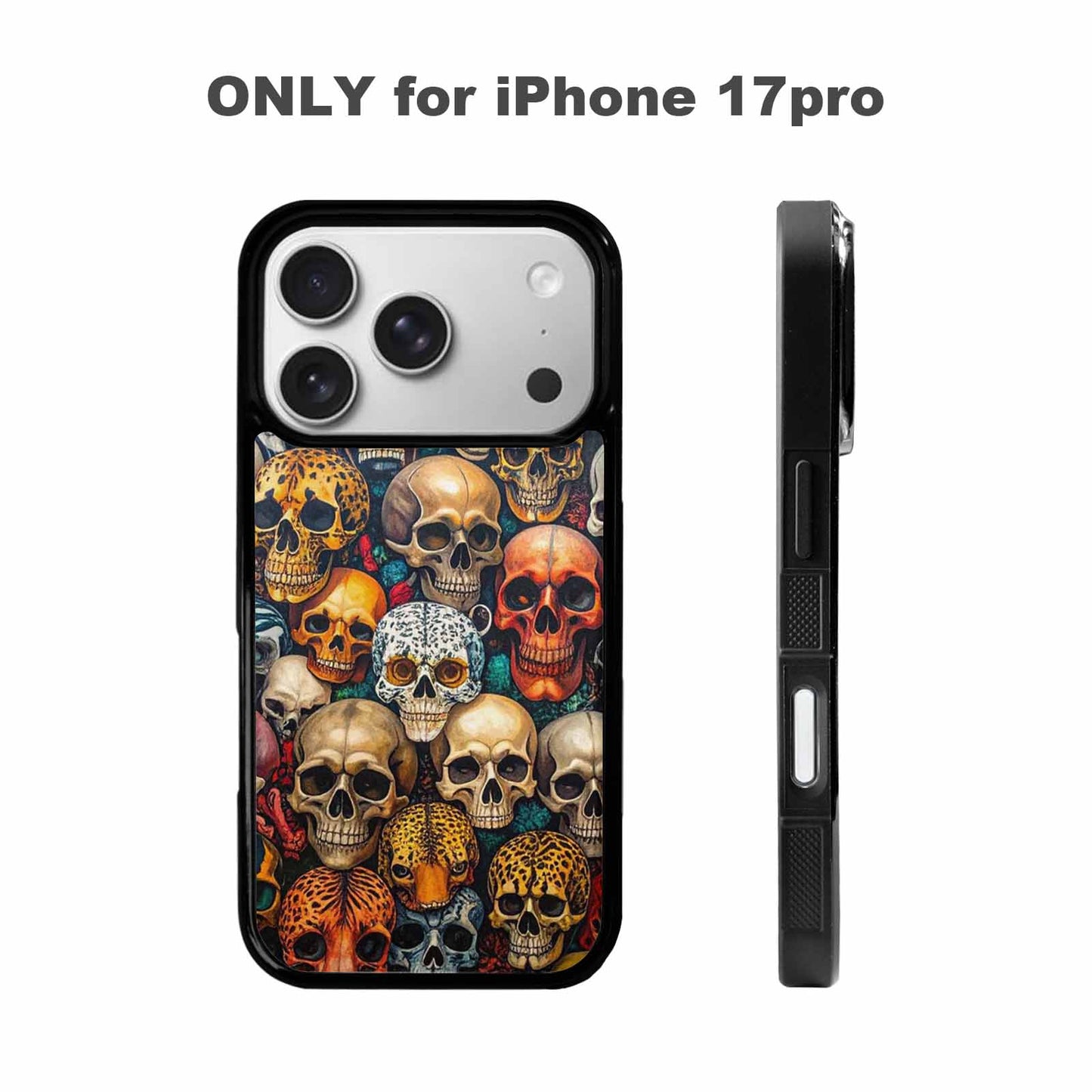iPhone 17 Pro Case — Skulls Animal Printskulls Patt Pvm Gothic, Custom Made Phone Cover