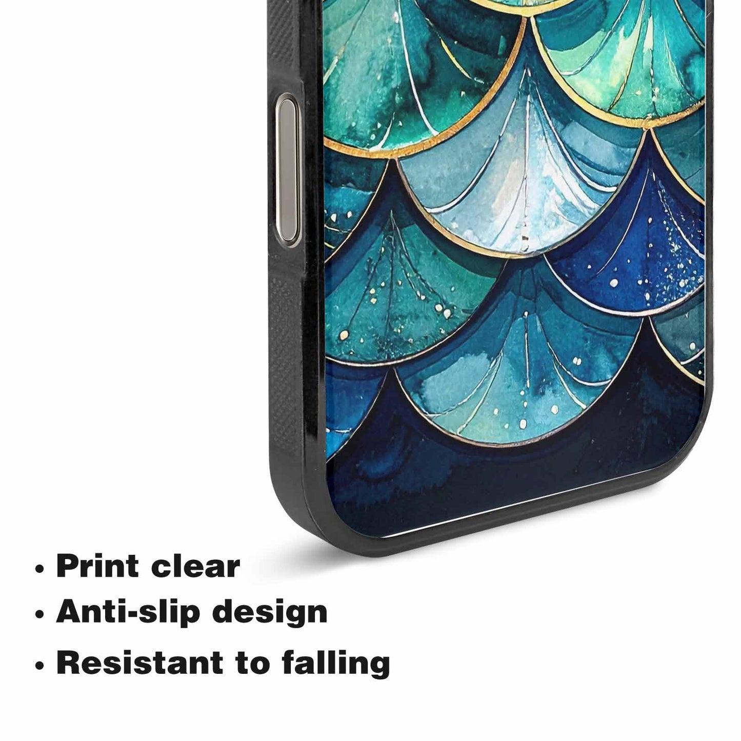 iPhone 15 Pro Max Case — Mermaid Scale Art Pattern, Unique Phone Case Design