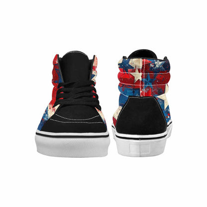 MEN'S Patriotic Stars Stripes High Top Canvas Melting Art Sneakers