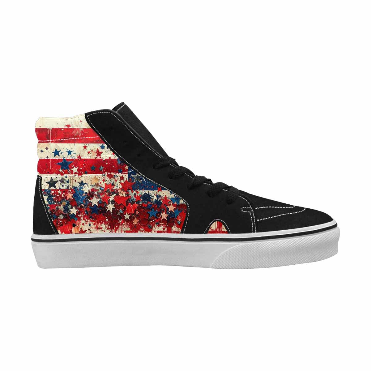MEN'S Patriotic Stars Stripes High Top Canvas Neon Fantasy Custom Shoes