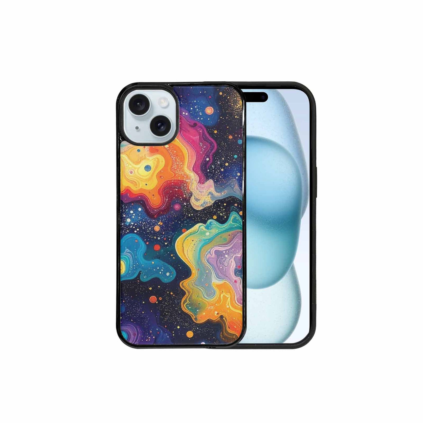 iPhone 15 Plus Case — Galaxy Art Colorful Cosmic Dust Small, Custom Art Phone Cover