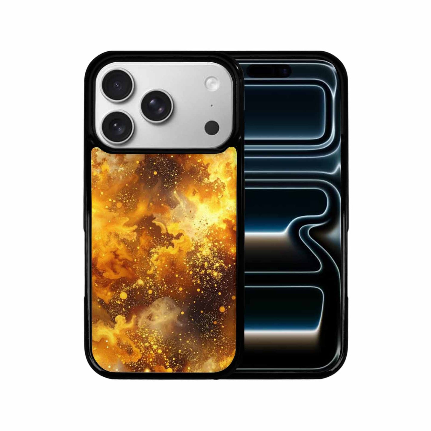 iPhone 17 Pro Case — Galaxy Art Golden Cosmic Glow Galaxy, Original Design Phone Case