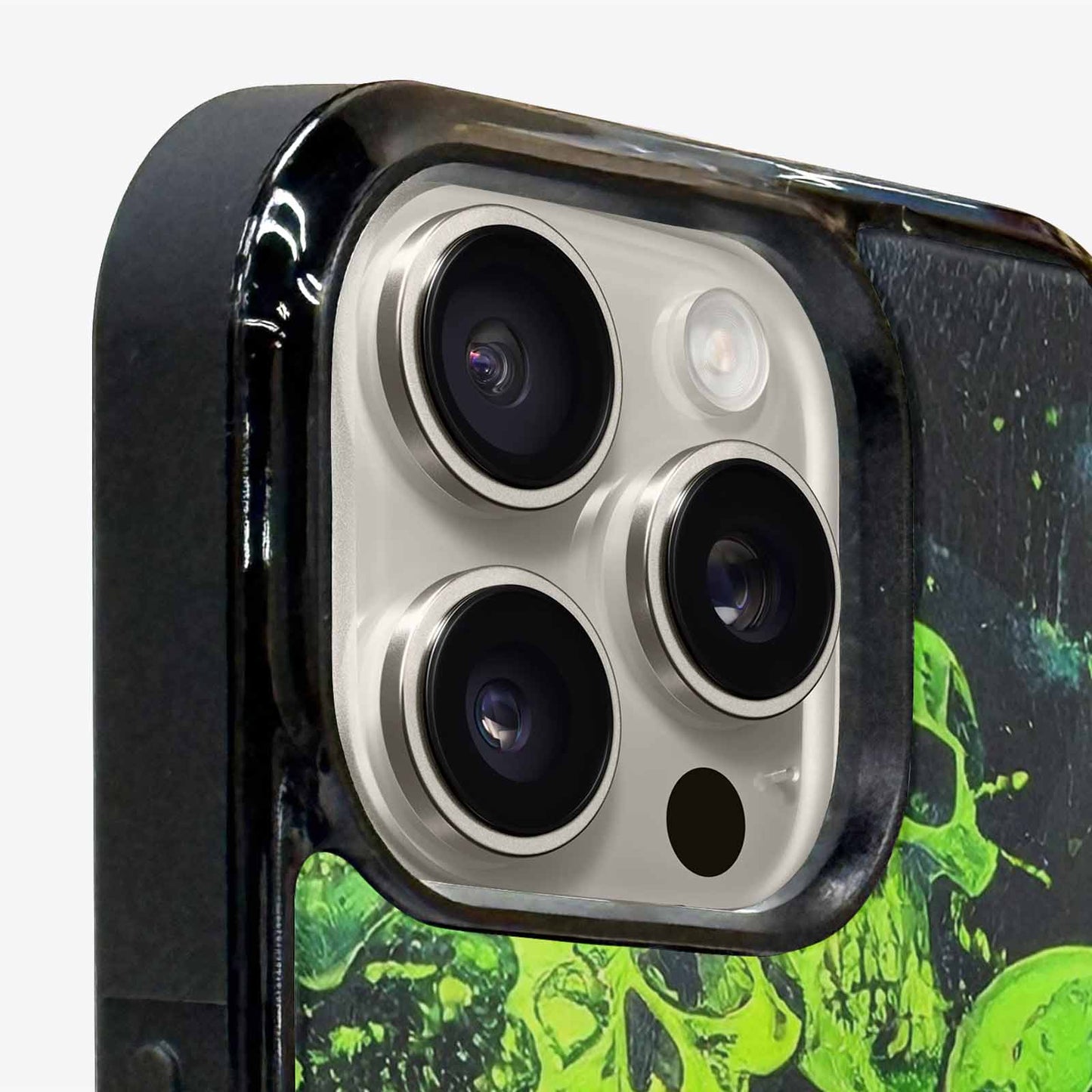 iPhone 16 Pro Max Case — Skeletons Neon Green Glowskele Ou7 Personalized, Unique Phone Case Design
