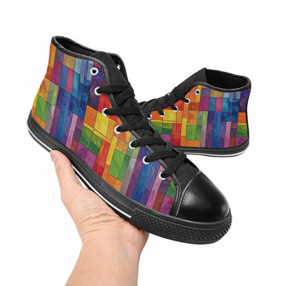 MEN'S Transgender Flag Color High Top Canvas Surreal Sneakers