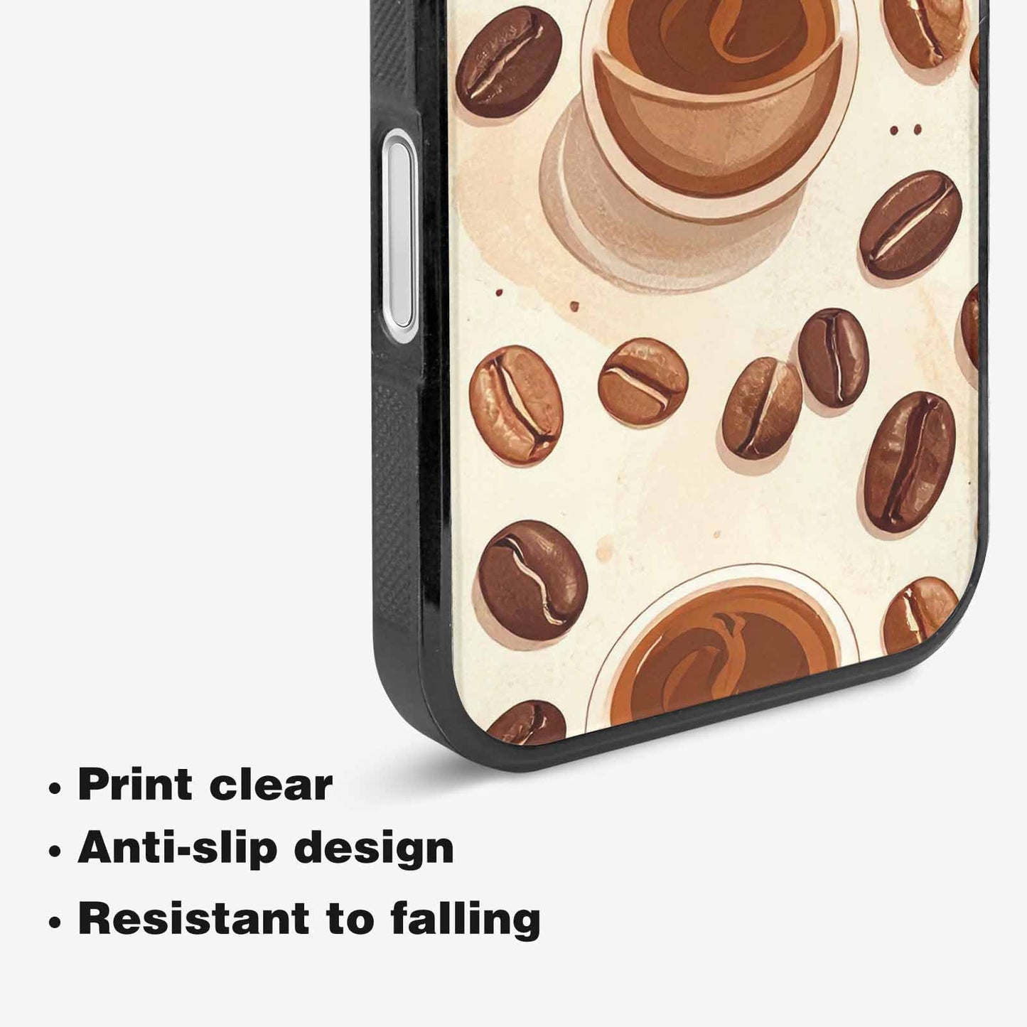iPhone 16 Plus Case — Coffee Cup And Bean Pattern Seamless, Unique Phone Case Design